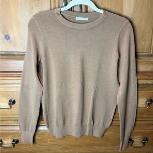 Be Cool Crewneck Sweater in Camel - Lightweight Everyday Knit